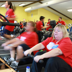 clients working out in gym